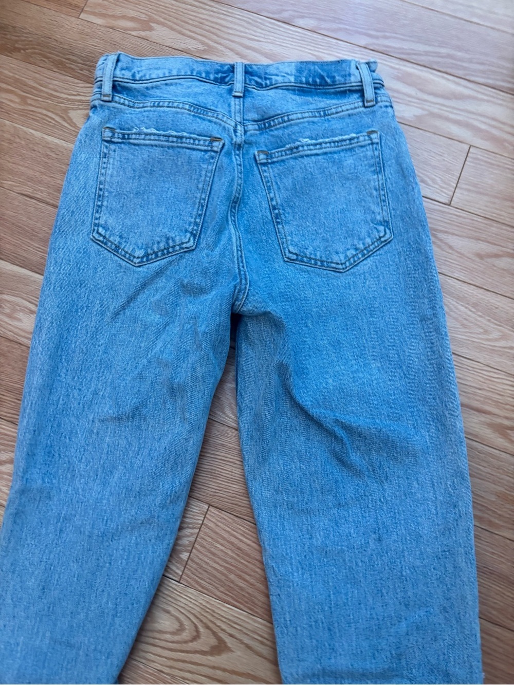 Abercrombie & Fitch Light Blue Distressed Straight-Leg Jeans - Picture 4 of 5